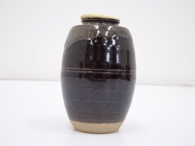 肩衝茶入　茶道具　平安喜山作　期間限定価格 道具 ] - 道具 京焼 万代喜山造 肩衝茶入（仕覆付） □z | ネット